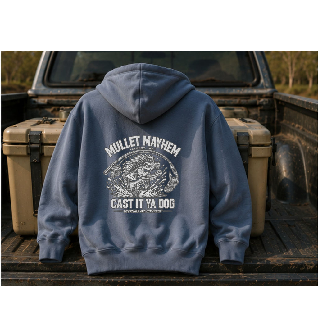 Cast It Ya Dog Premium Fishing Hoodie
