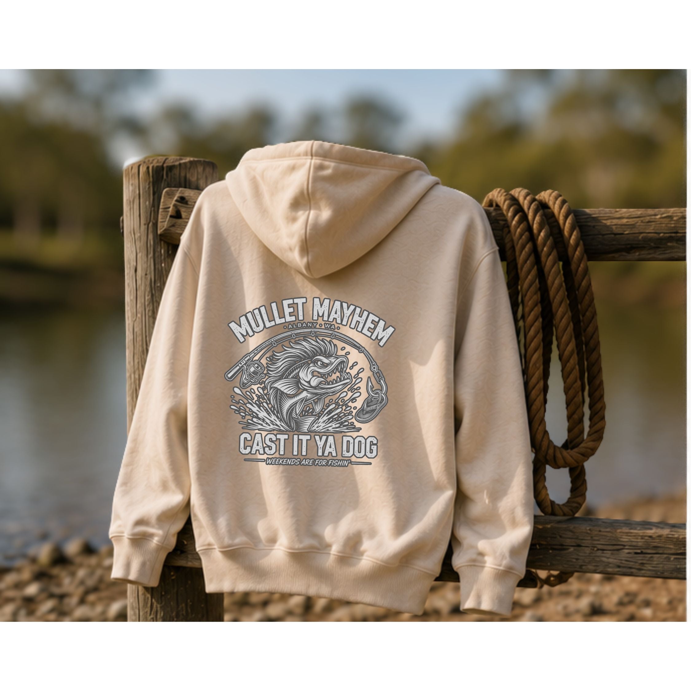 Cast It Ya Dog Premium Fishing Hoodie